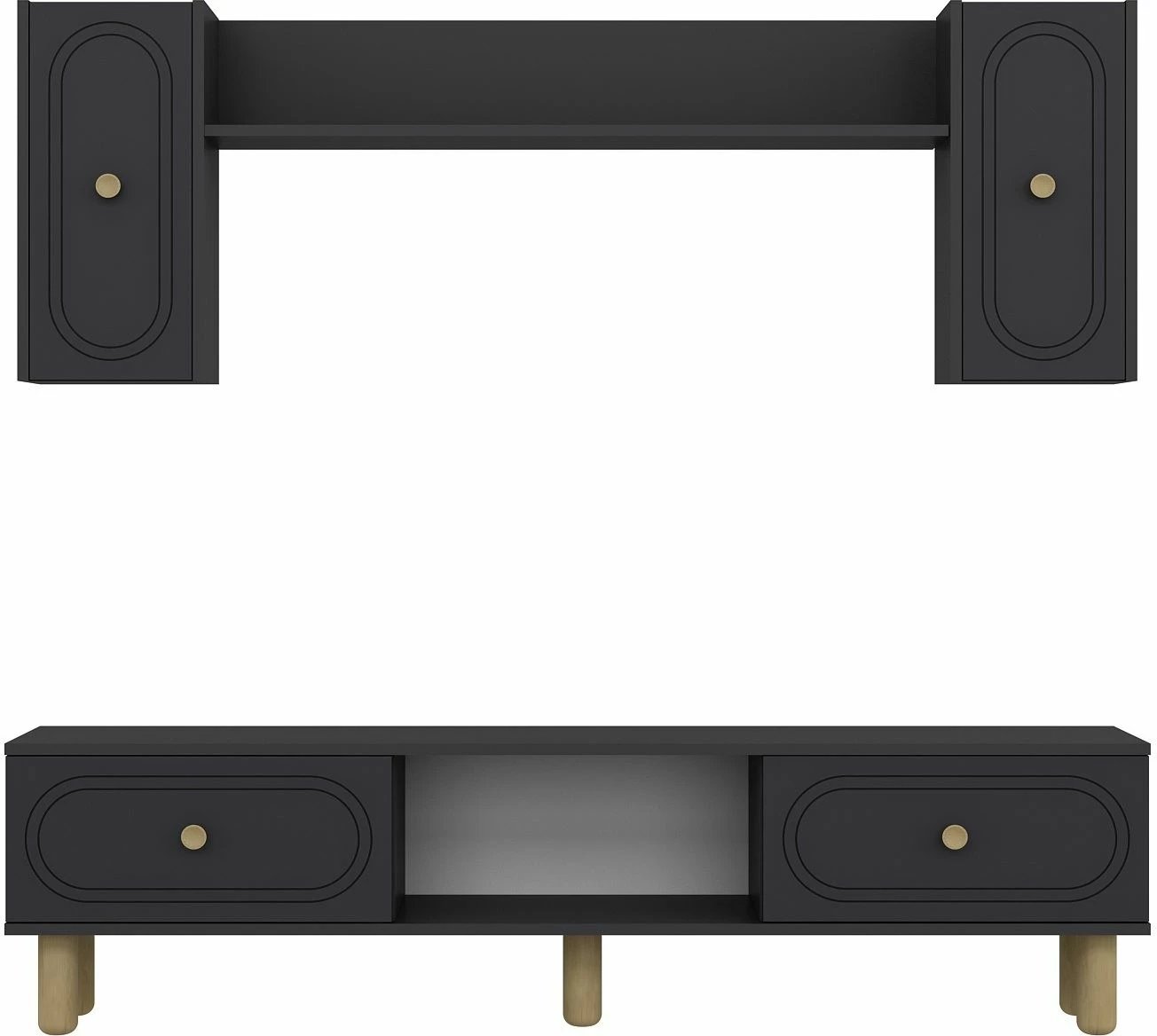 Komodë TV Skye Decor, ngjyrë antracit, Polen Bohem