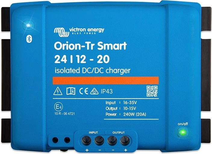 Karikues DC/DC Orion-Tr Smart 24/12-20A, i izoluar, 20A, kaltër Karikues DC/DC Orion-Tr Smart 24/12-20A, i izoluar, 20A, kaltër