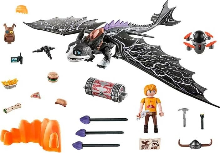 Set figurash Playmobil Dragons 71081 Thunder & Tom, 39 pjesë