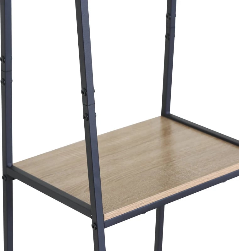 Njësi hyrëse me rafte Herevy, ngjyrë lisi me metal të zi, 101x35x160cm