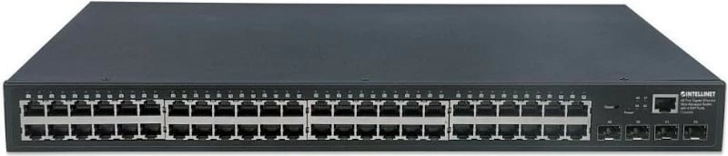 Switch i menaxhueshëm Intellinet 561334, 48 porta Gigabit RJ45, 4x SFP, rack, i zi