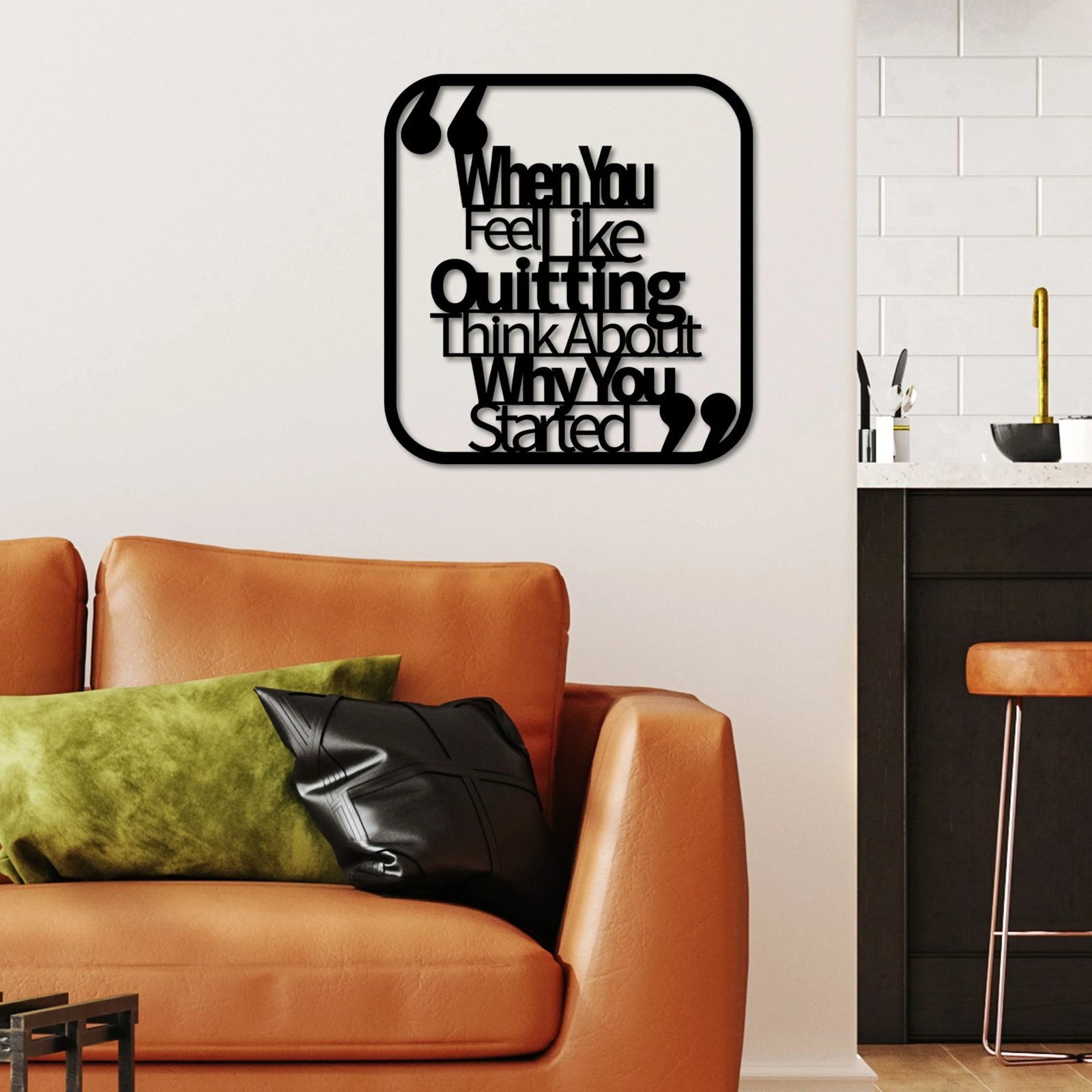 Aksesor dekorativ metalik për mur, Wallity, Quitting Think