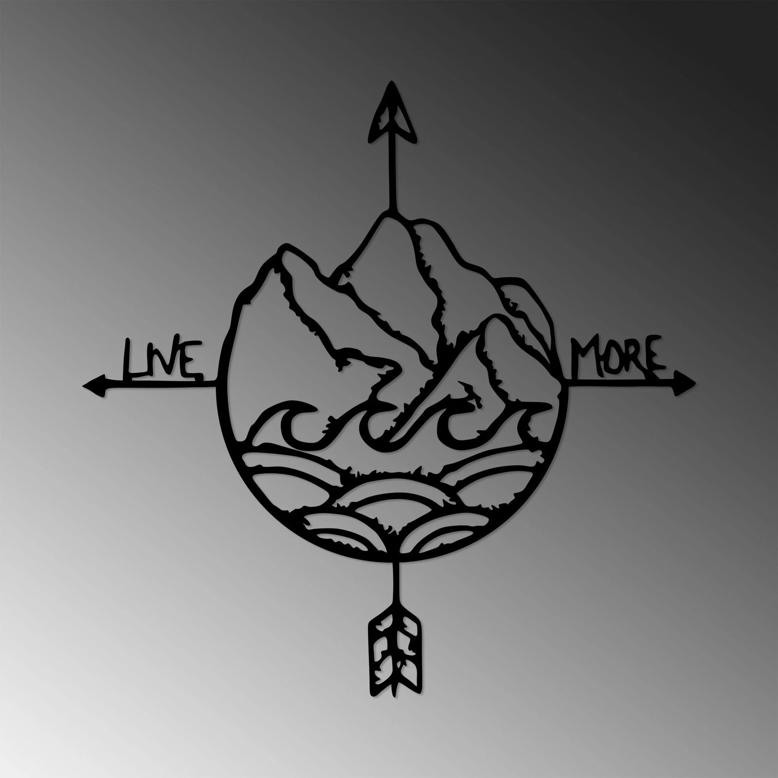 Aksesor dekorativ metalik për mur, Wallity, Live More - 448