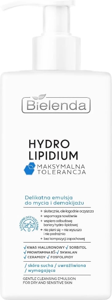 Emulsion pastrimi fytyre dhe heqje grimi për femra Bielenda Hydro Lipidium 300ml