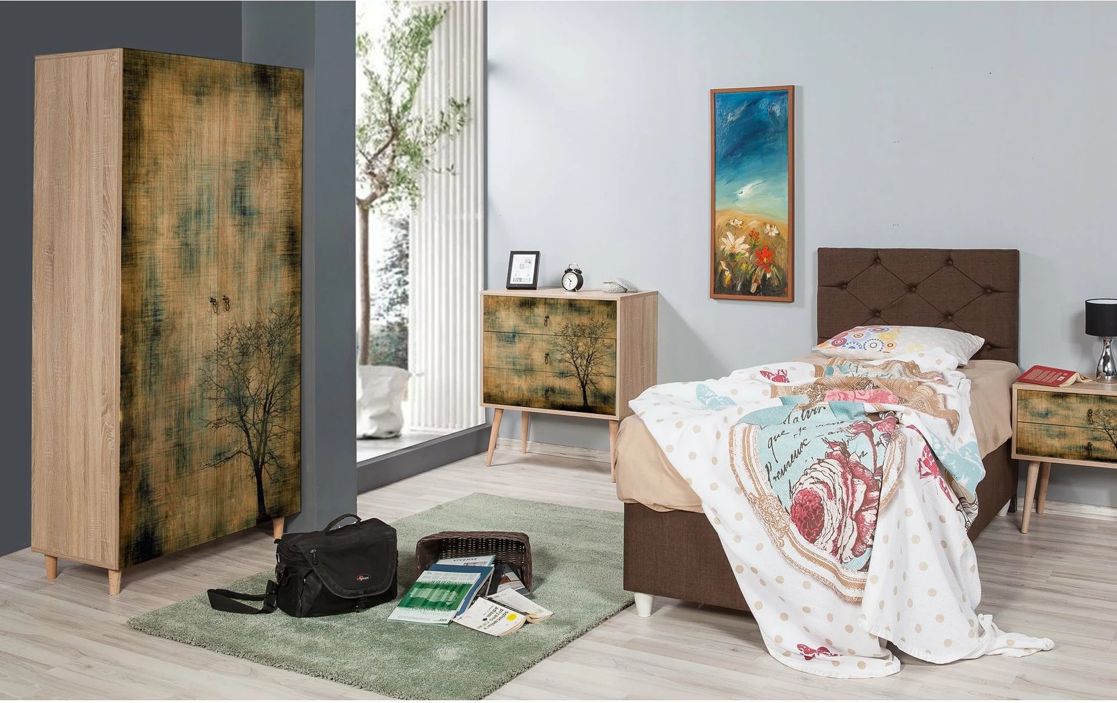 Dollap Hanah Home, Stil - 729, ngjyrë lisi Sonoma