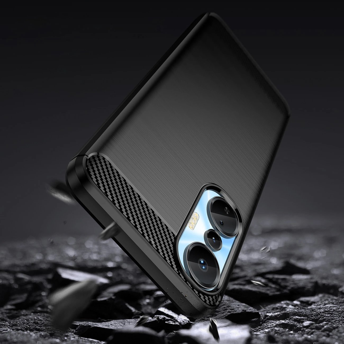 Mbështjellës Hurtel Carbon Case për Infinix Hot 20S, TPU, i zi