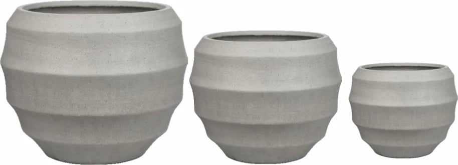 Set vazo FLORRA 3 copë, gri, 54.3x54.3x47.5cm, MgO