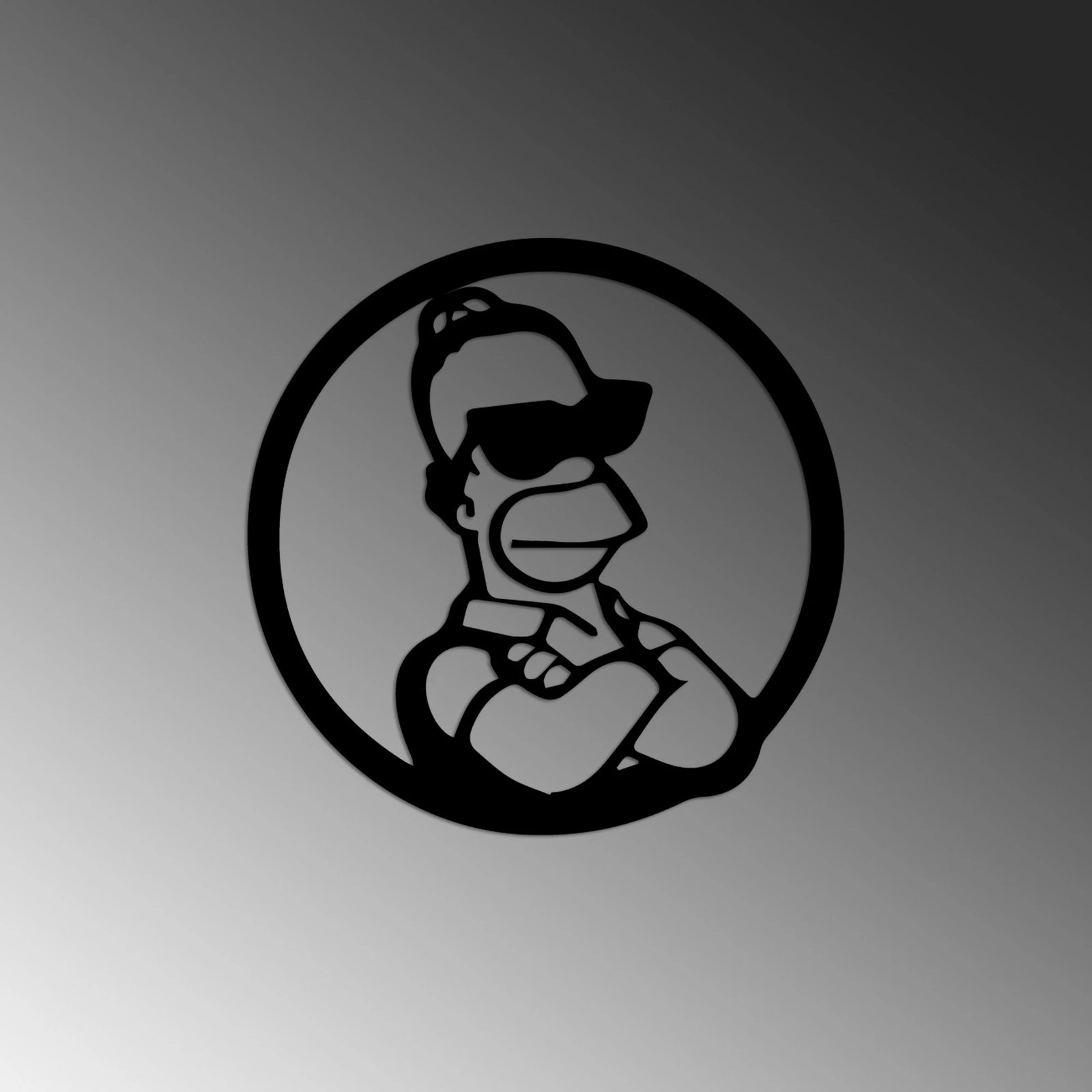 Aksesor dekorativ metalik për mur, Wallity, Sımpson 3, ngjyrë e zezë, 33x33cm