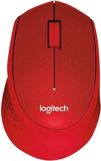 Maus Logitech M330 Silent Plus pa kabëll USB, me butona anësorë, i kuq
