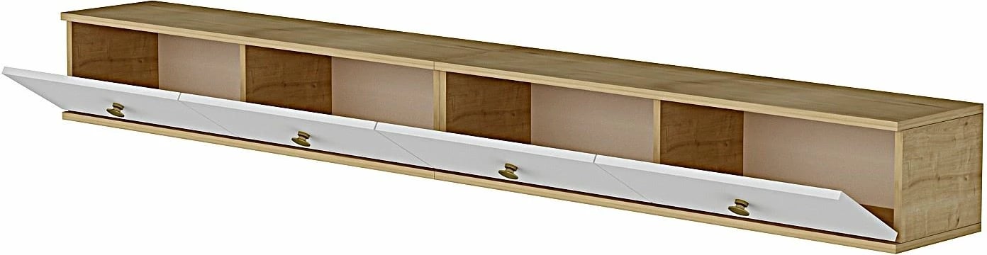 Komodë për TV Skye Decor, Zuzu Double, ngjyrë lis safir dhe e bardhë