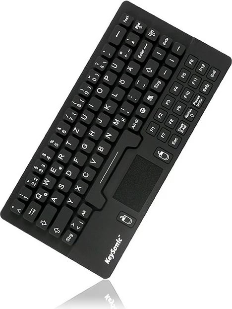 Tastierë mini mekanike KeySonic KSK-5031IN, QWERTZ, me touchpad, USB, e zezë