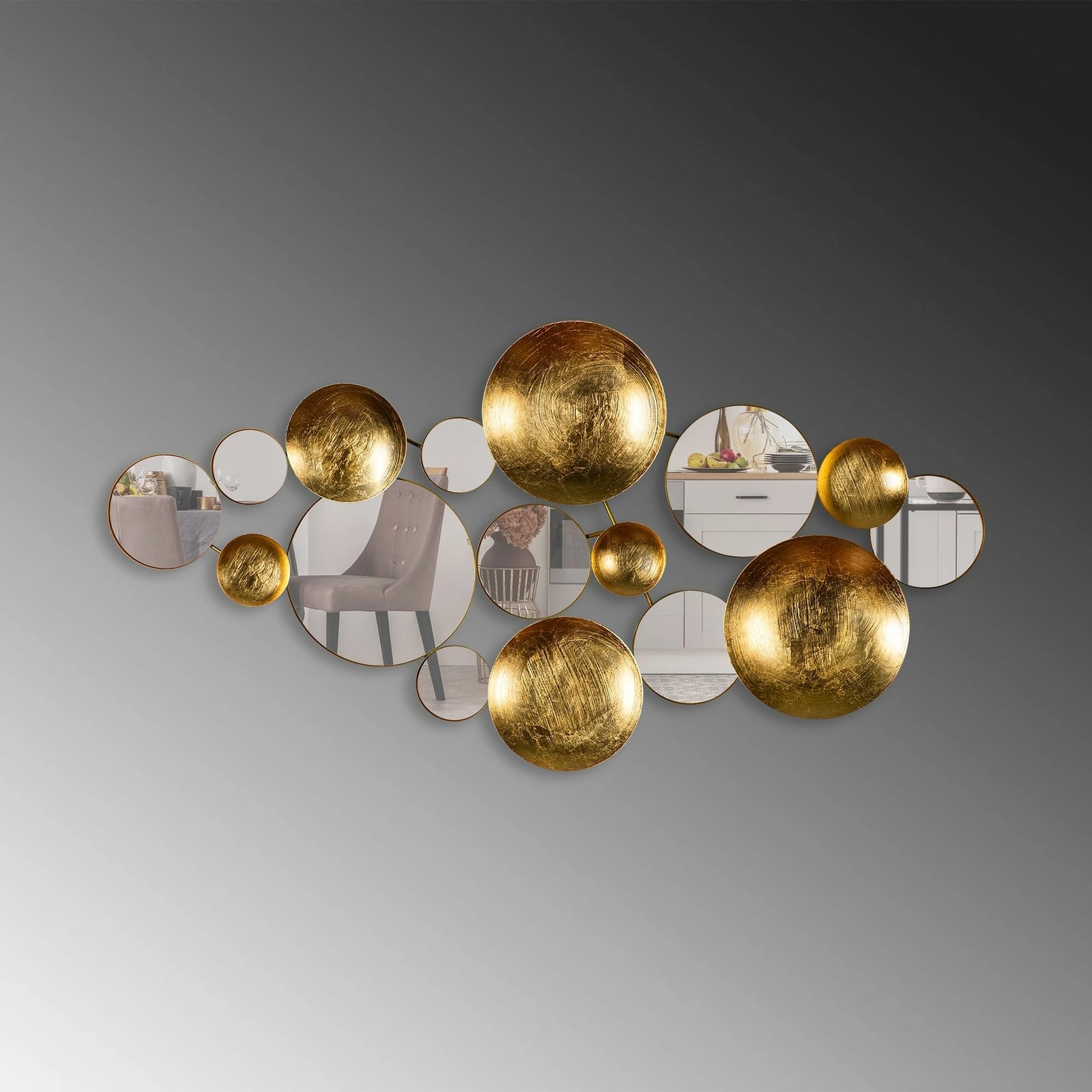 Aksesor dekorativ metalik për mur, Wallity Infinity, shumëngjyrësh