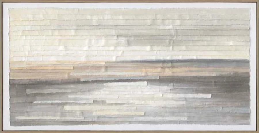 Pikturë dekorative INOLA, kanavacë, ngjyrë e bardhë, bezhë, gri, dru natyral, 60x120x4cm