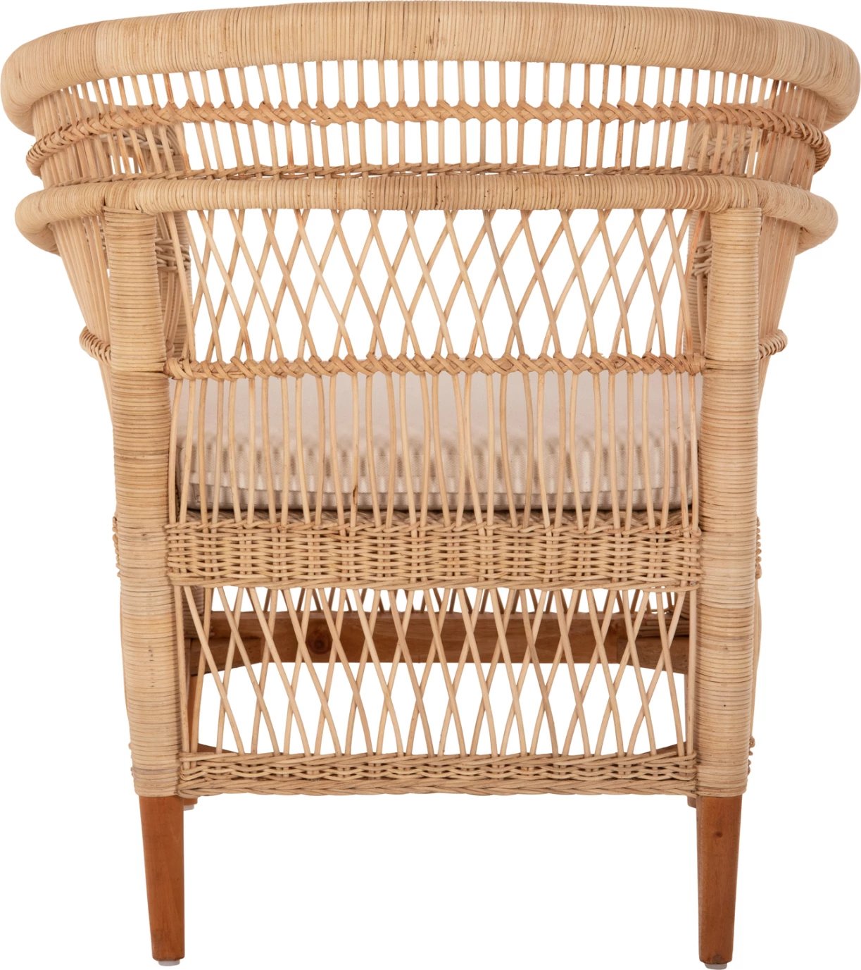 Karrige Malawi, dru mahogany-rattan-jastëk i bardhë, FH9635.04, 80x70x86 cm