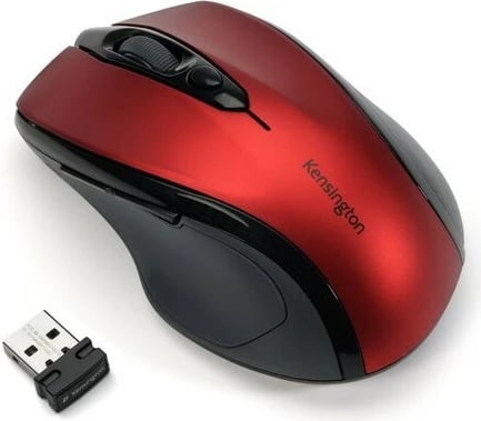Maus Kensington Pro Fit Wireless, mid-size, 1600 DPI, RF wireless, e kuqe Maus Kensington Pro Fit Wireless, mid-size, 1600 DPI, RF wireless, e kuqe