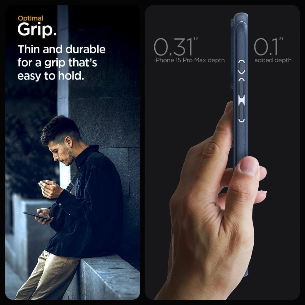 Mbështjellës Spigen Mag Armor MagSafe për iPhone 15 Pro Max, Blu