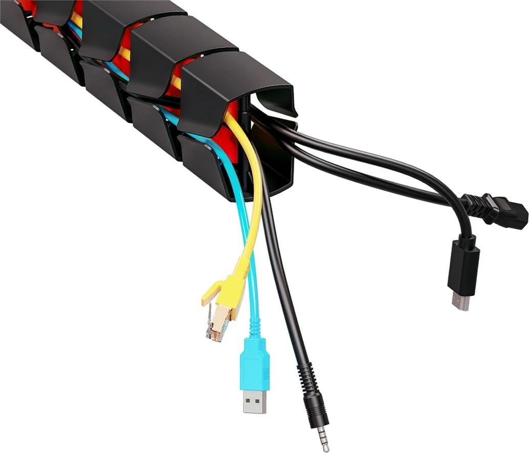 Organizues kabllosh për tavolinë nano RS RS125, 1345mm, zi e kuqe Organizues kabllosh për tavolinë nano RS RS125, 1345mm, zi e kuqe