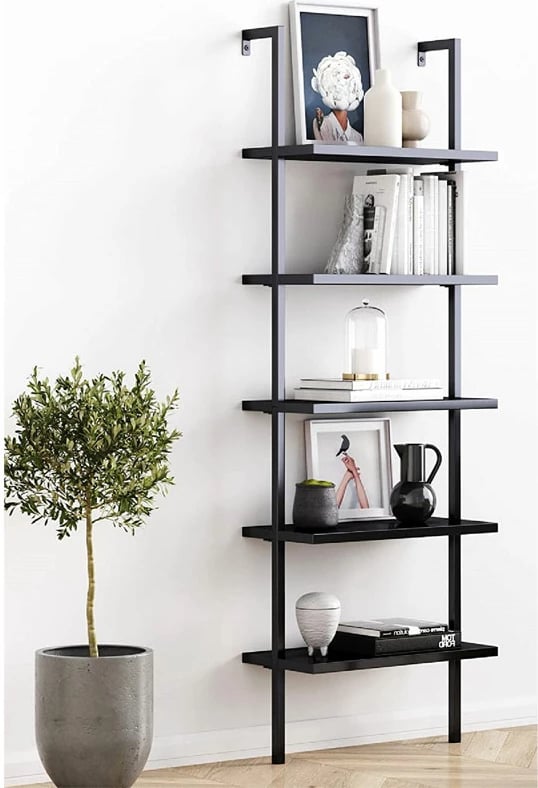 Raft librash Harris, ngjyrë e zezë, 70x22x200cm