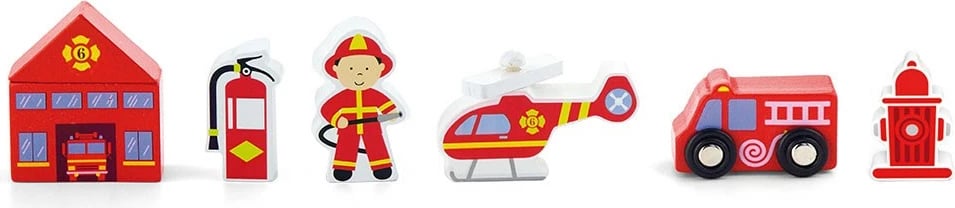 Set figura druri, Viga, Firefighters, 6-copësh, multingjyrëshe