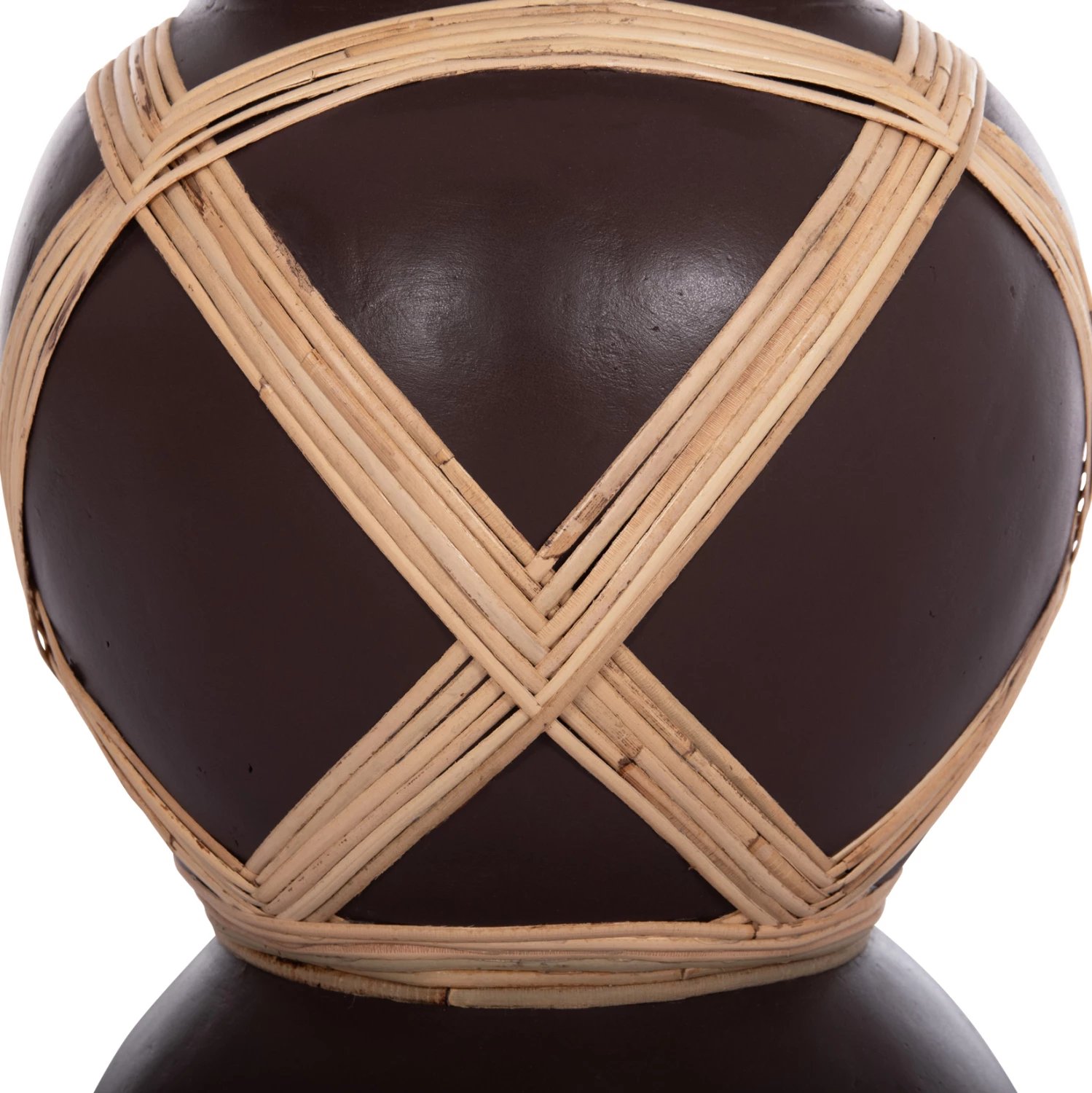 Vazo dekorative për dysheme MAYNARD, fibër-cement, ngjyrë çokollate, ratan, FH4672.07L, 32x62.5cm