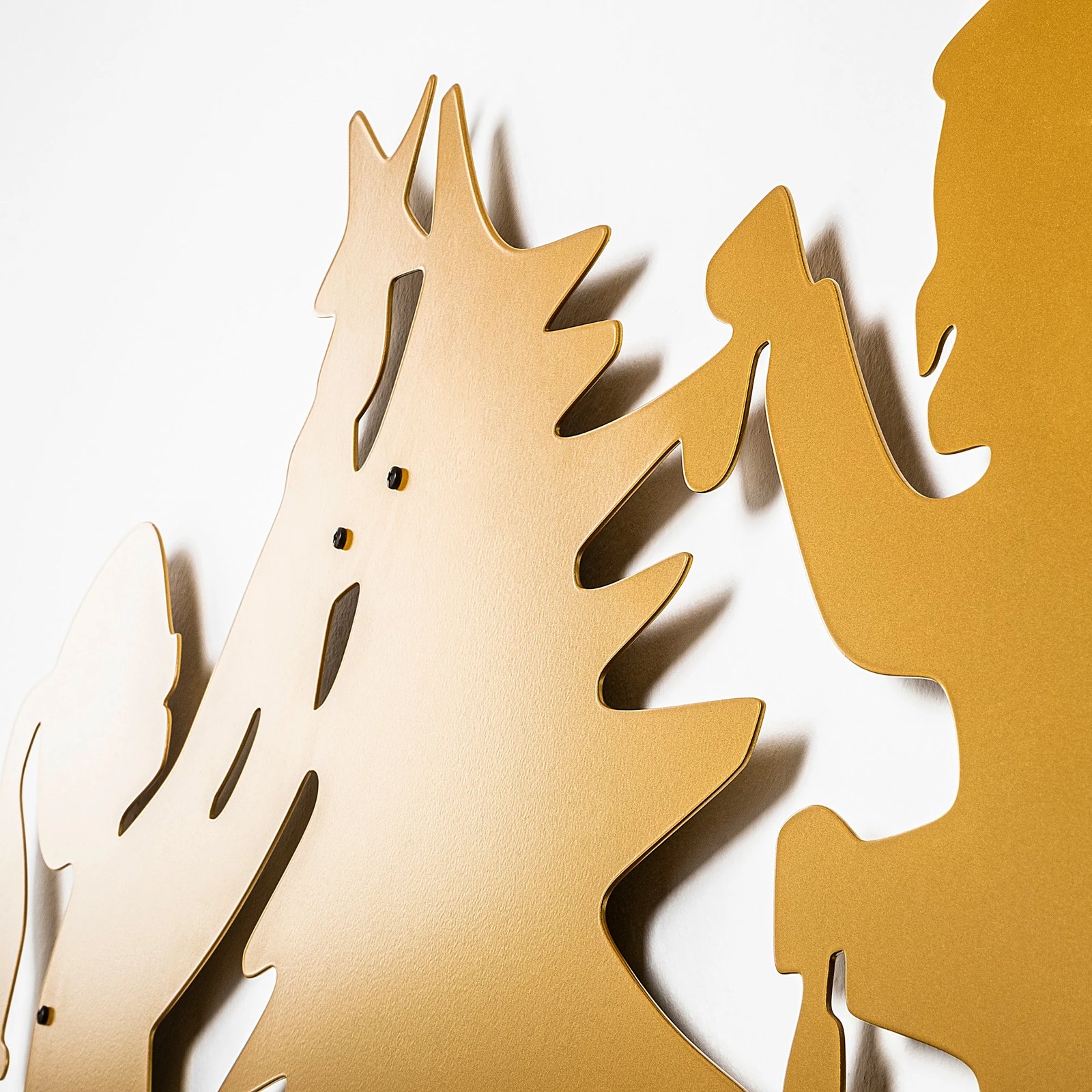 Aksesor dekorativ metalik për mur, ngjyrë ari, Wallity XMASGOLD - 016