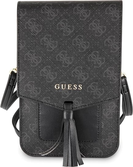Çantë për telefon, Guess, GUWBSQGBK 4G, lëkurë ekologjike Saffiano, 17.5 x 11.5 cm, e zezë