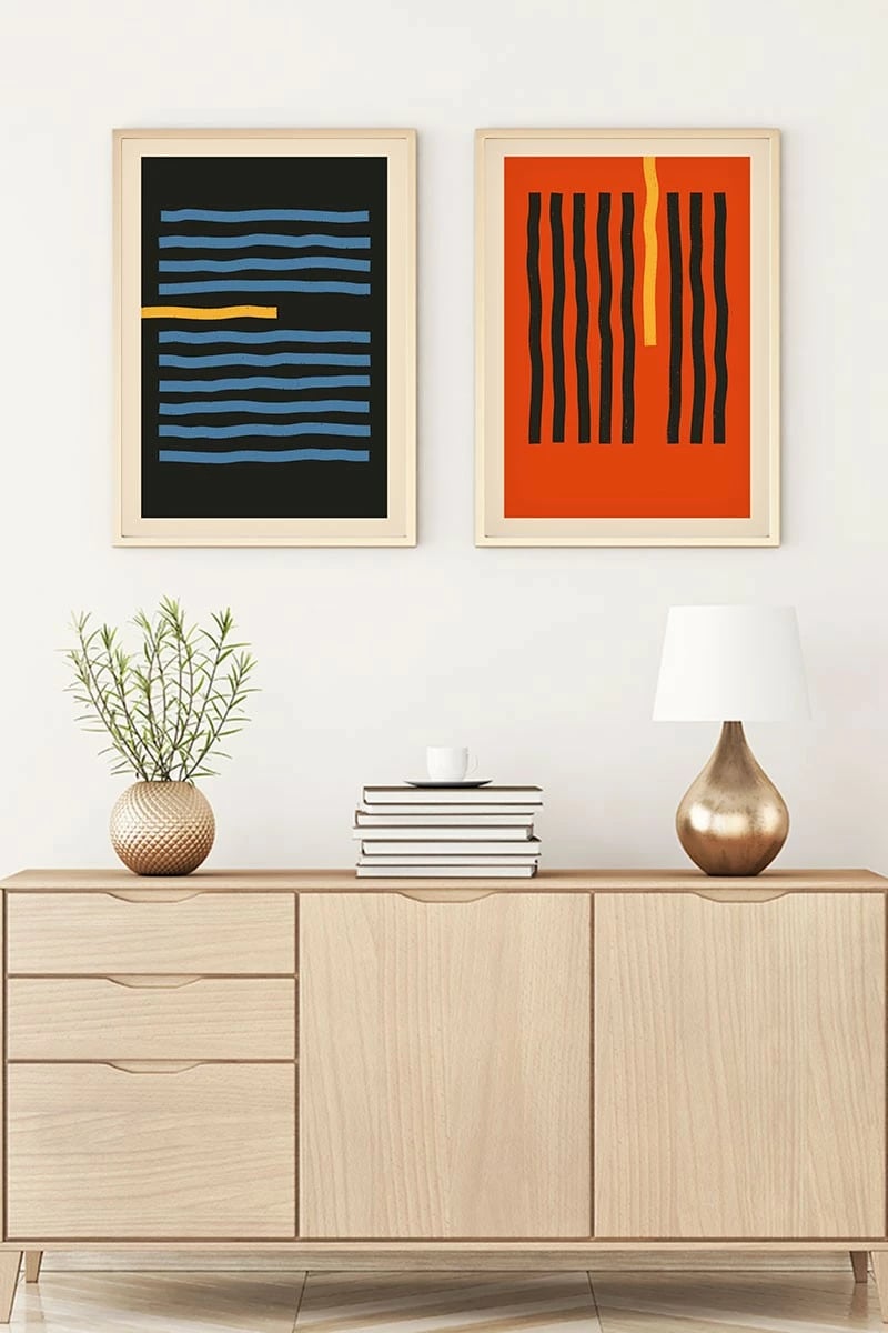 Pikturë dekorative me kornizë MDF (2 copë), Wallity, Huhu129, 30x40