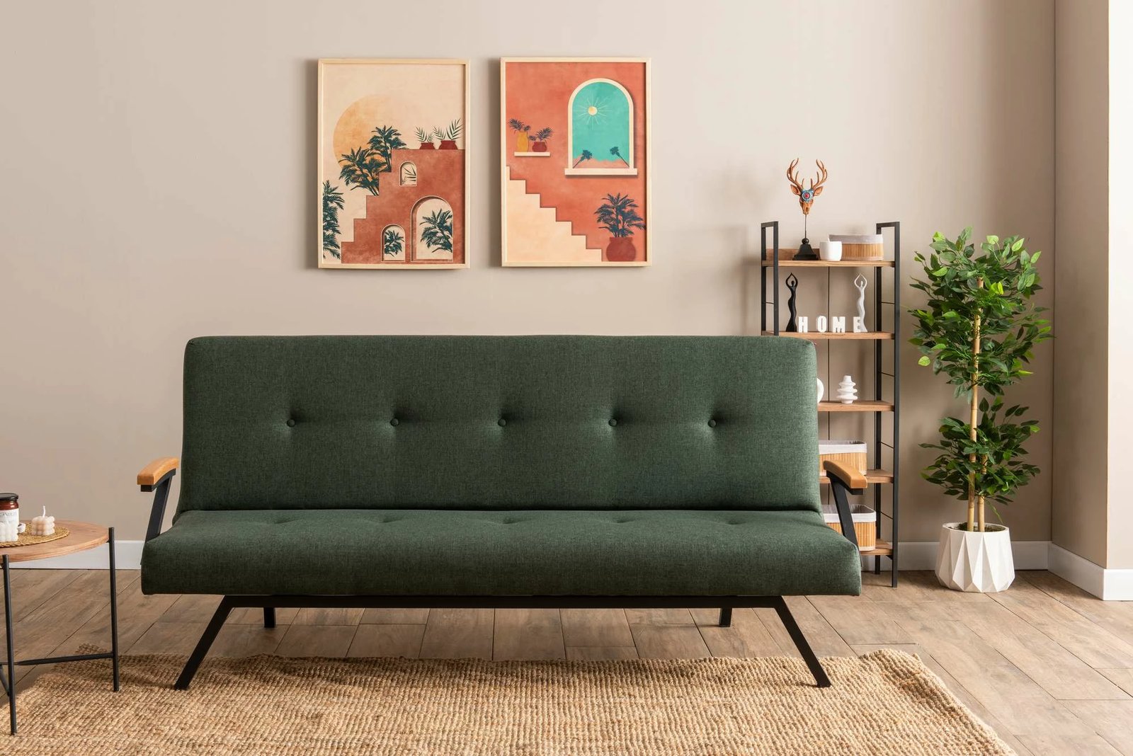 Divan-krevat 3 vende, Atelier del Sofa, Zven, ngjyrë e gjelbër
