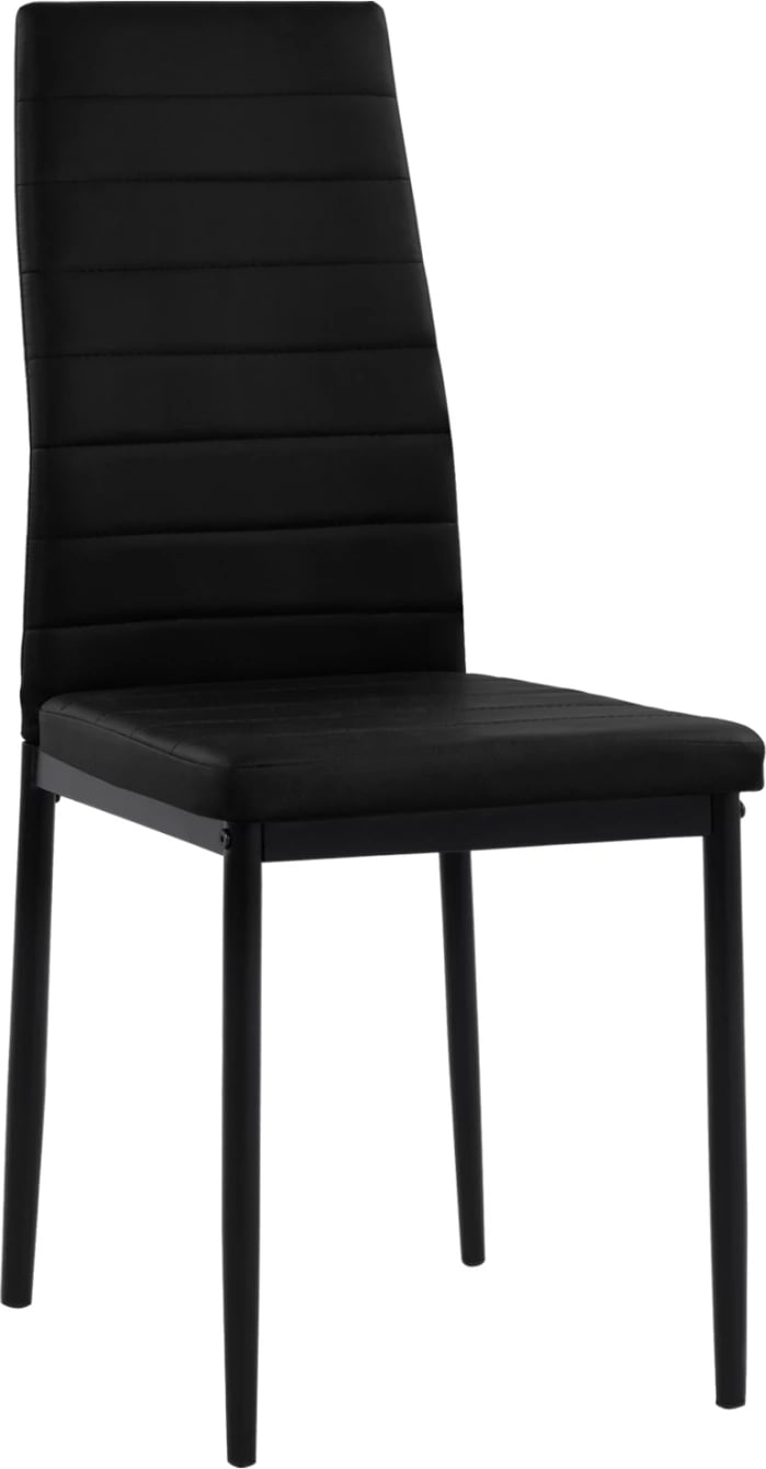 Karrige metalike Lady FH0037.12, kornizë metalike e zezë PU, set prej 4 copash, 40x48x95 cm