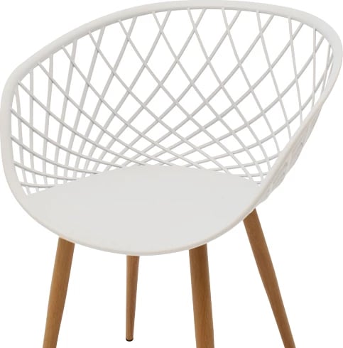 Karrige Ezra e bardhë pp-këmbë metali natyrale 62x42x82cm