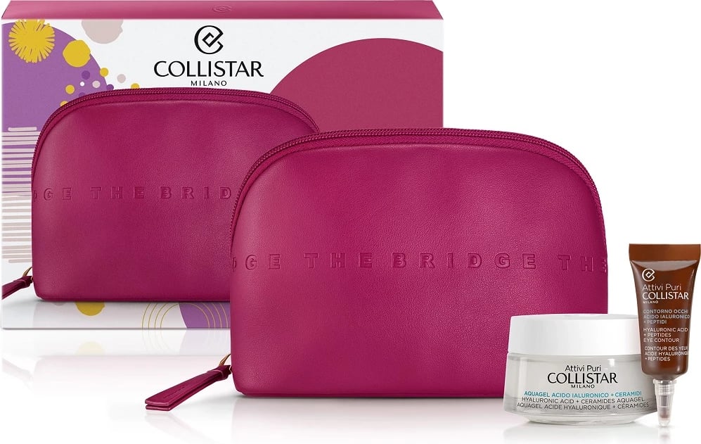 Set për kujdesin e lëkurës Collistar Attivi Puri Water me acid hialuronik dhe ceramide për femra, 50ml + krem sysh 5ml + çantë kozmetike Set për kujdesin e lëkurës Collistar Attivi Puri Water me acid hialuronik dhe ceramide për femra, 50ml + krem sysh 5ml + çantë kozmetike