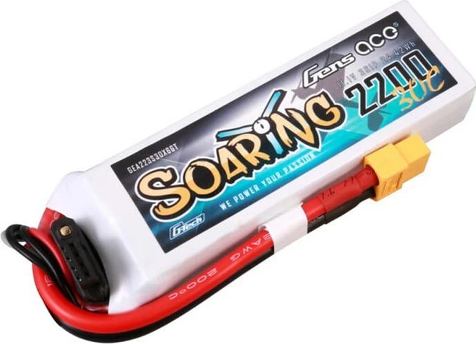 Bateri LiPo Gens ace G-Tech Soaring 2200mAh 11.1V 30C, e bardhë