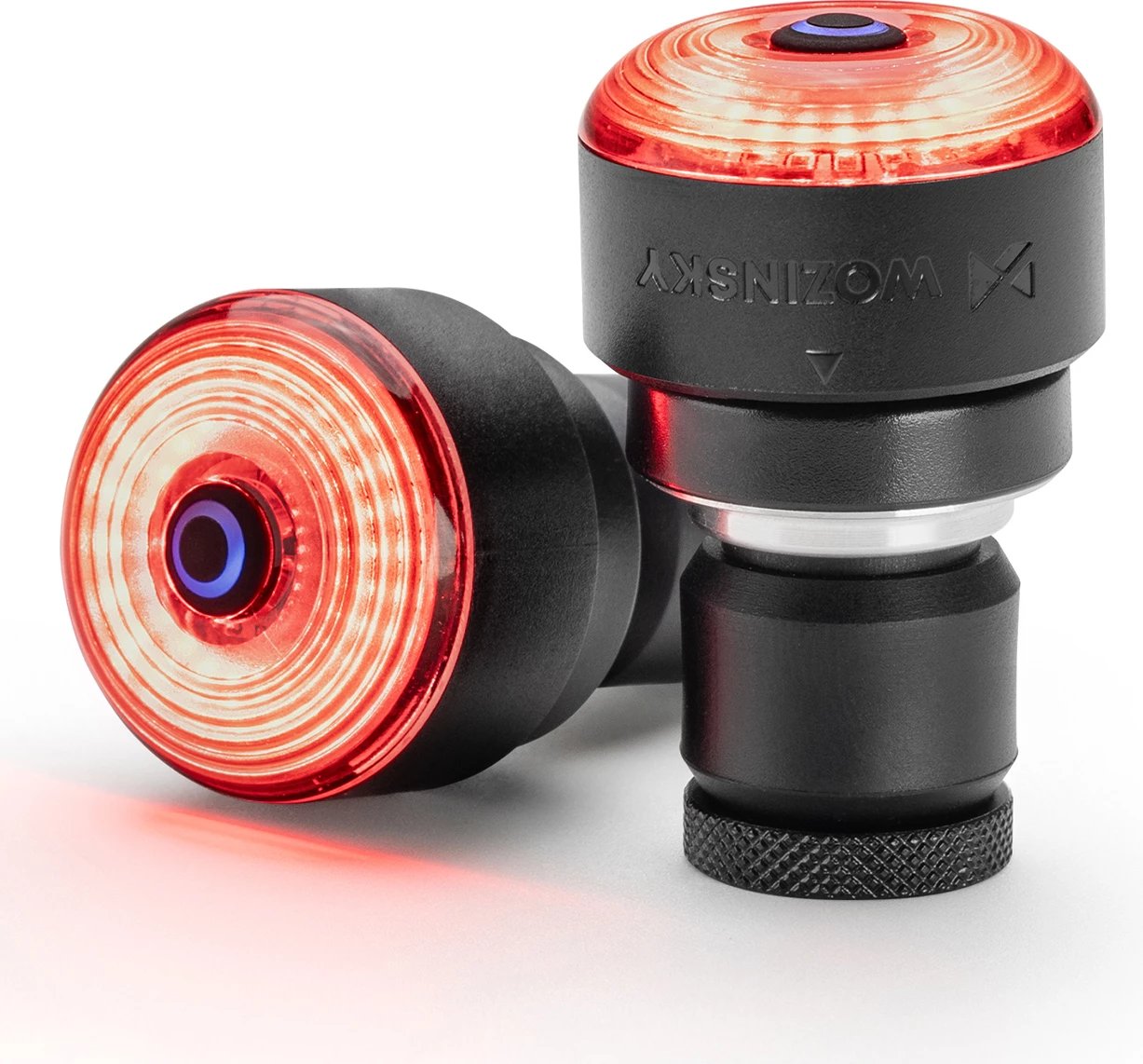 Drita të pasme biçiklete, Wozinsky, WIS-01, LED smart me sensor freni, 250 mAh, USB-C, rezistente ndaj ujit, e zezë, set 2 copë