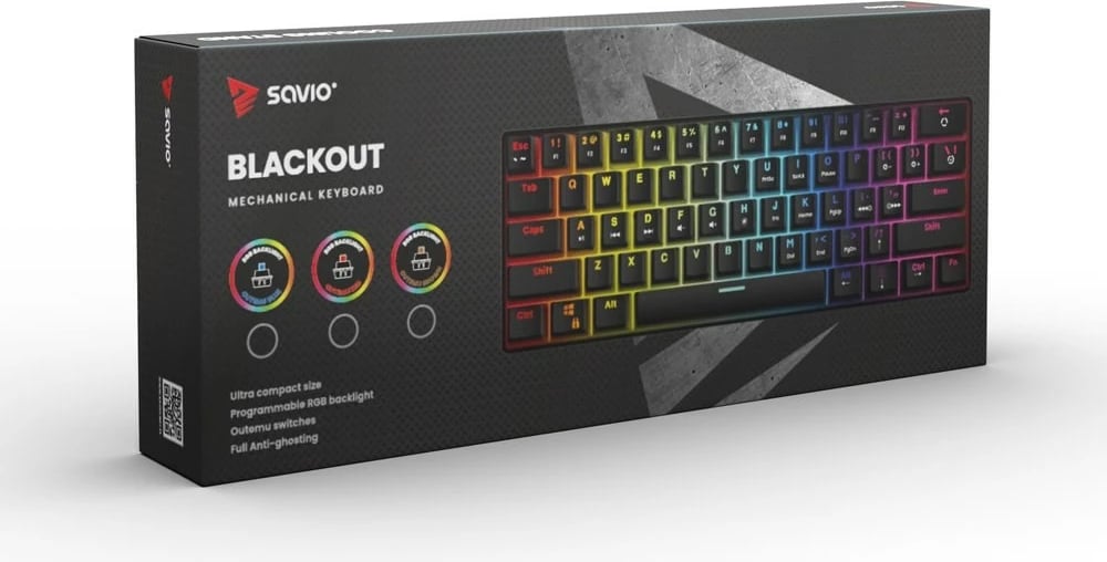 Tastierë mekanike Savio Blackout, e zezë
