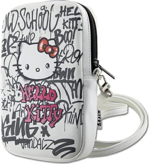 Çantë Hello Kitty Graffiti Kitty Head, lëkurë artificiale, e bardhë