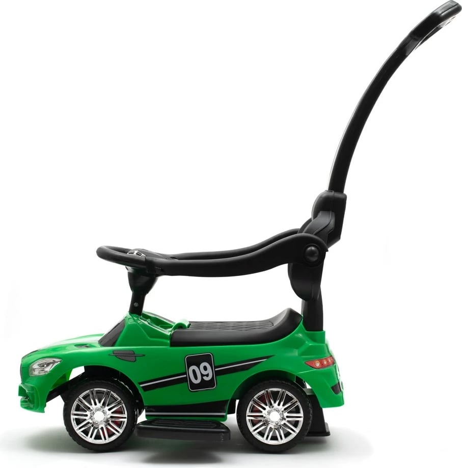 makinë shtytëse për fëmijë, Baby Mix, RACER, 12m+, ngarkesë 25 kg, panel zëri, shufër drejtimi e heqshme, jeshile