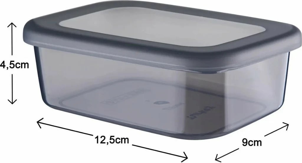 Set kuti plastike për organizim (12 copë), Hermia Concept, anthracite, 250ml