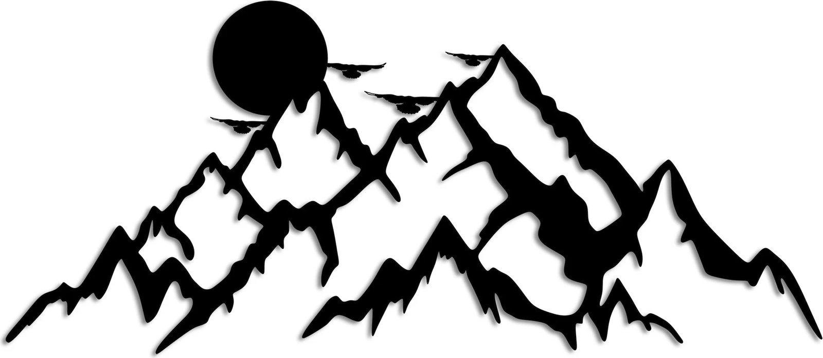 Aksesor muri dekorativ prej metali, Wallity, male të plota dhe diell, 59x25cm