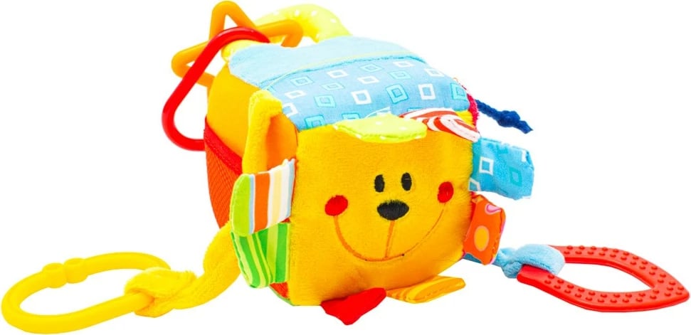 Lodër interaktive, Baby Mix, ZOO, kube aktivitete për foshnje 9x9x9 cm, me pasqyrë plastike, zhurmues dhe unaza varëse, shumëngjyrëshe