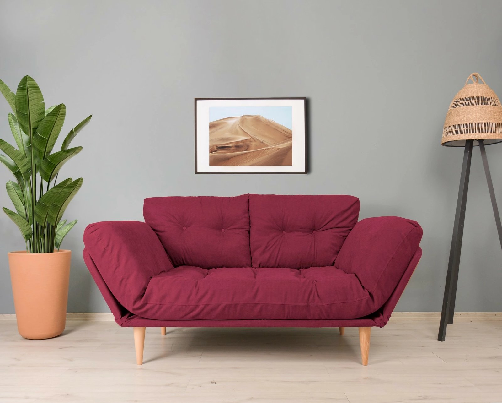Divan-krevat treshe, ngjyrë e kuqe e errët, Nina Daybed, Atelier del Sofa, GR105