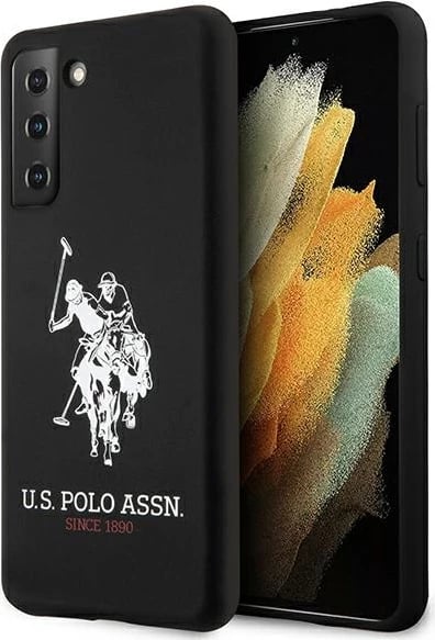 Mbështjellës U.S. Polo Assn. USHCS21SSLHRBK për Samsung Galaxy S21, silikon, i zi