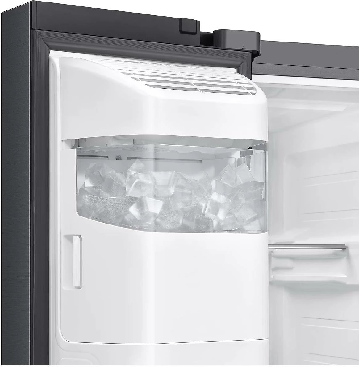 Frigorifer side-by-side Samsung SBS RS70F64KETEO 635 L, dispenser ujë dhe akull, Wi‑Fi SmartThings, AI Energy, klasë E, e zezë matte metal