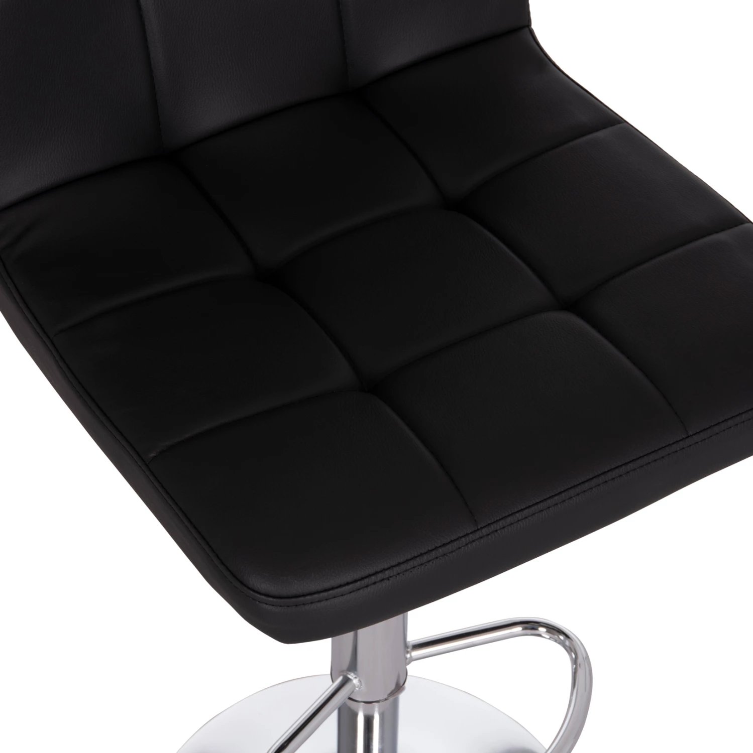 Karrige për bar rrotulluese DIANA, lëkurë PU e zezë, metal krom, FH202.21, 44x52x109cm, set prej 2 copë