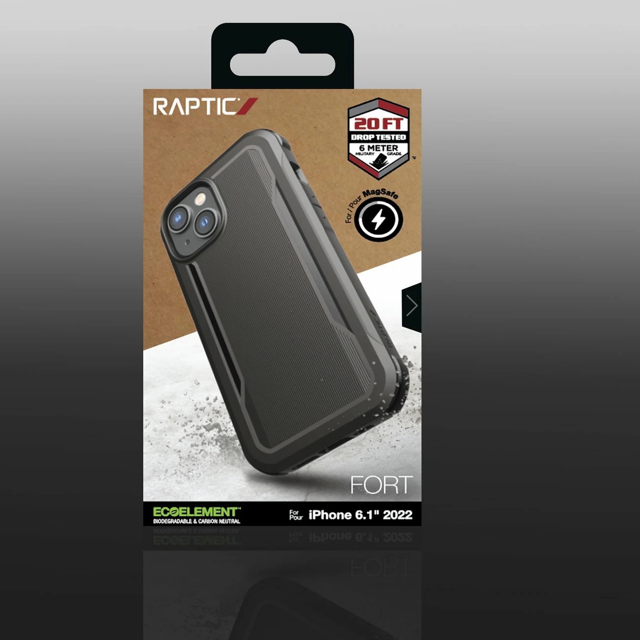 Mbështjellës Raptic X-Doria Fort Case për iPhone 14 me MagSafe, i zi