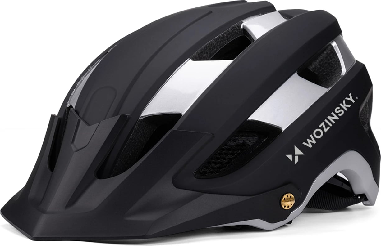 Kaskë biçiklete MTB, Wozinsky HT-001VCS, L (57-62 cm), PC+EPS, ventilim i lartë, e lehtë, e zezë/argjend