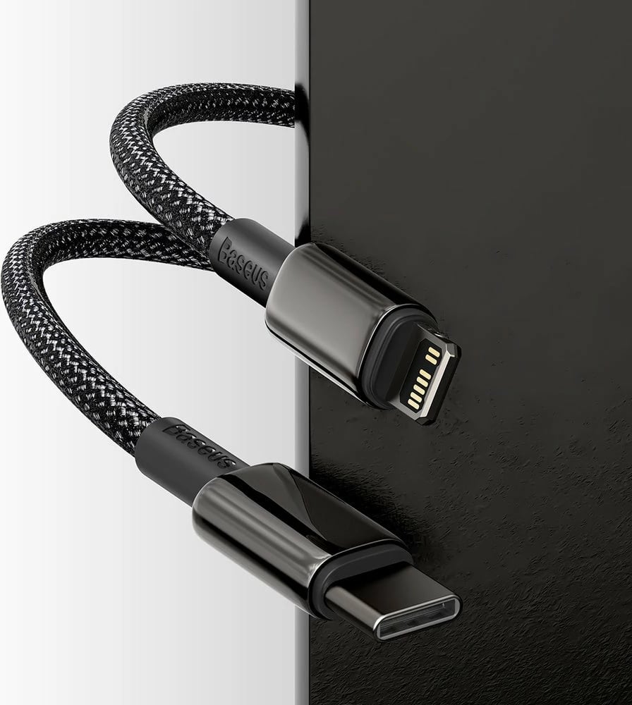 Kabllo Baseus CATLWJ-01, USB-C në Lightning, 1m, 20W, e zezë