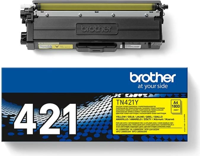 Toner Brother TN-421Y, rendiment 1,800 faqe, i verdhë