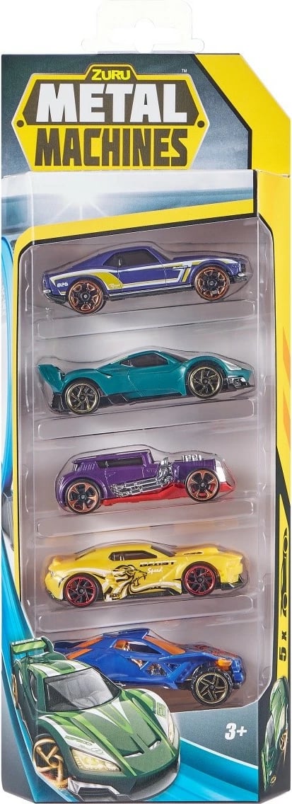 Set vetura lodër ZURU Metal Machines, Series 2, 5 copë, Mix ngjyra