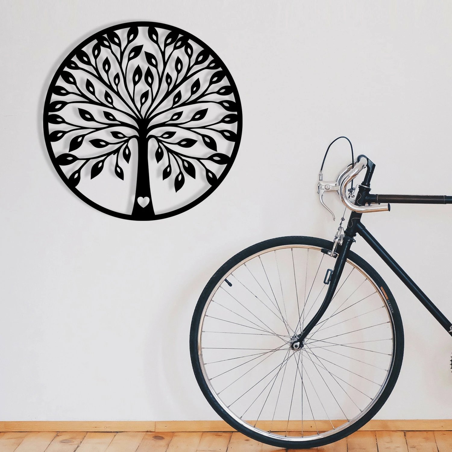 Aksesor dekorativ metalik për mur Wallity, Sadi, ngjyrë e zezë, 58x58cm