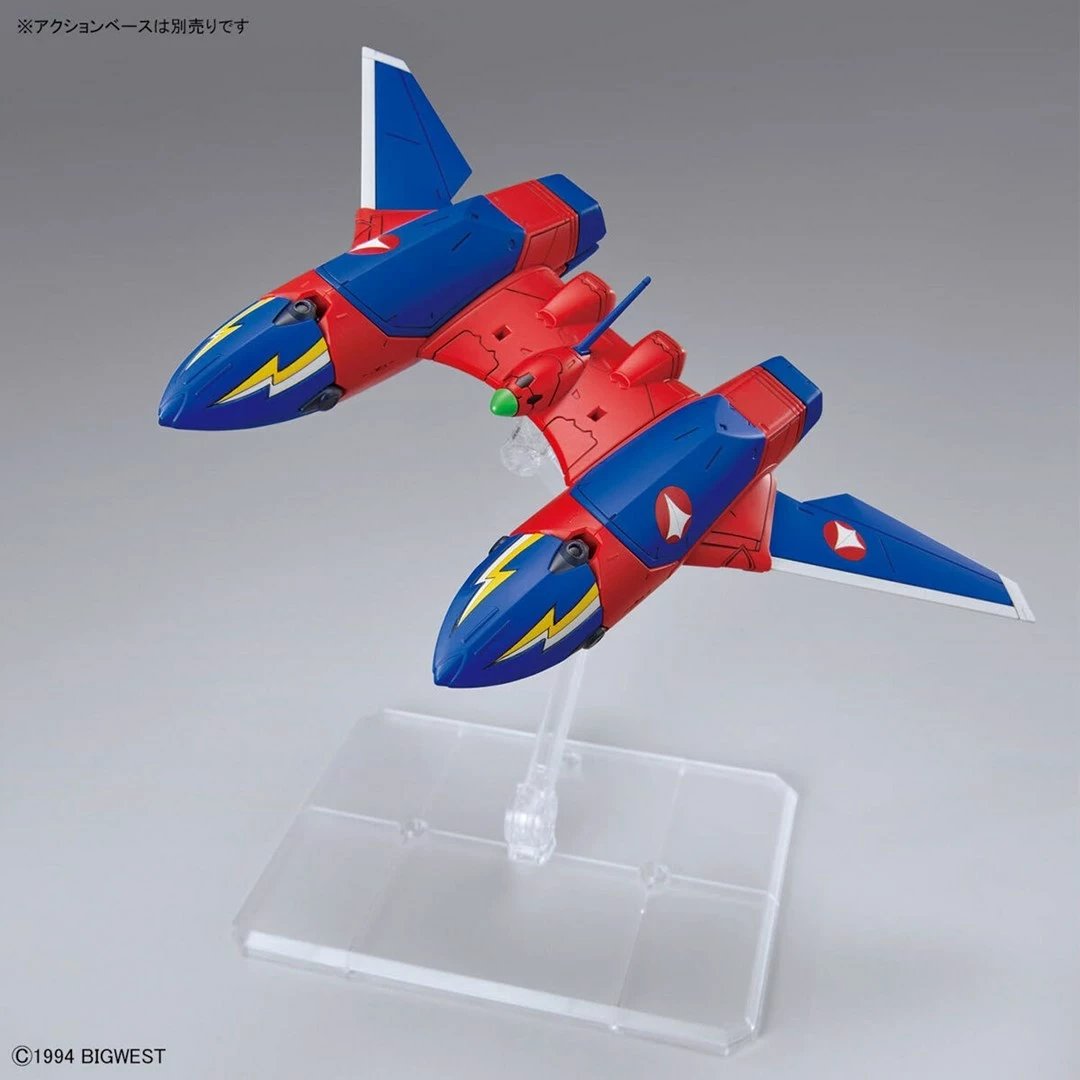 Model ndërtimi Bandai HG 1/100 Macross VF-19 Custom Fire Valkyrie me Sound Booster, i kuq